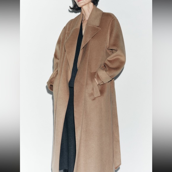 Zara double faced wool camel coat - Picture 8 of 12